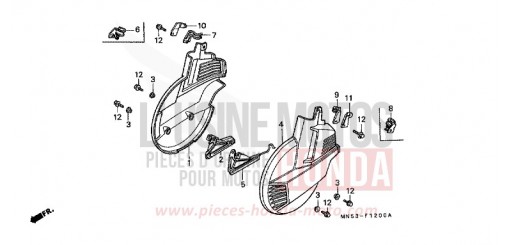 FRONT WHEEL COVER GL1500J de 1988